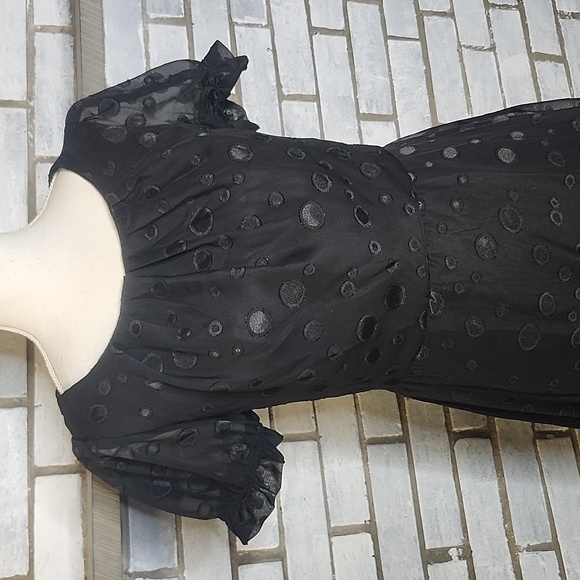 NWT NY Collection A-Line Dress Women’s Small Black Polka Dot Short Sleeve Lined - Picture 3 of 13